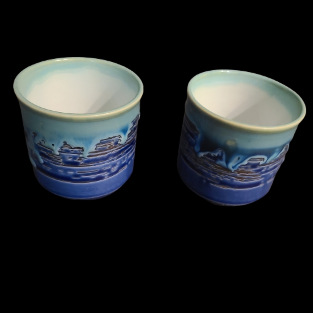 Set of 2 Beautiful, Unique Ceramic Cups